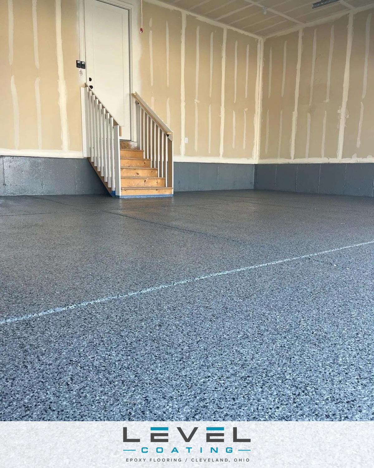 Full chip broadcast garage floor - Cleveland