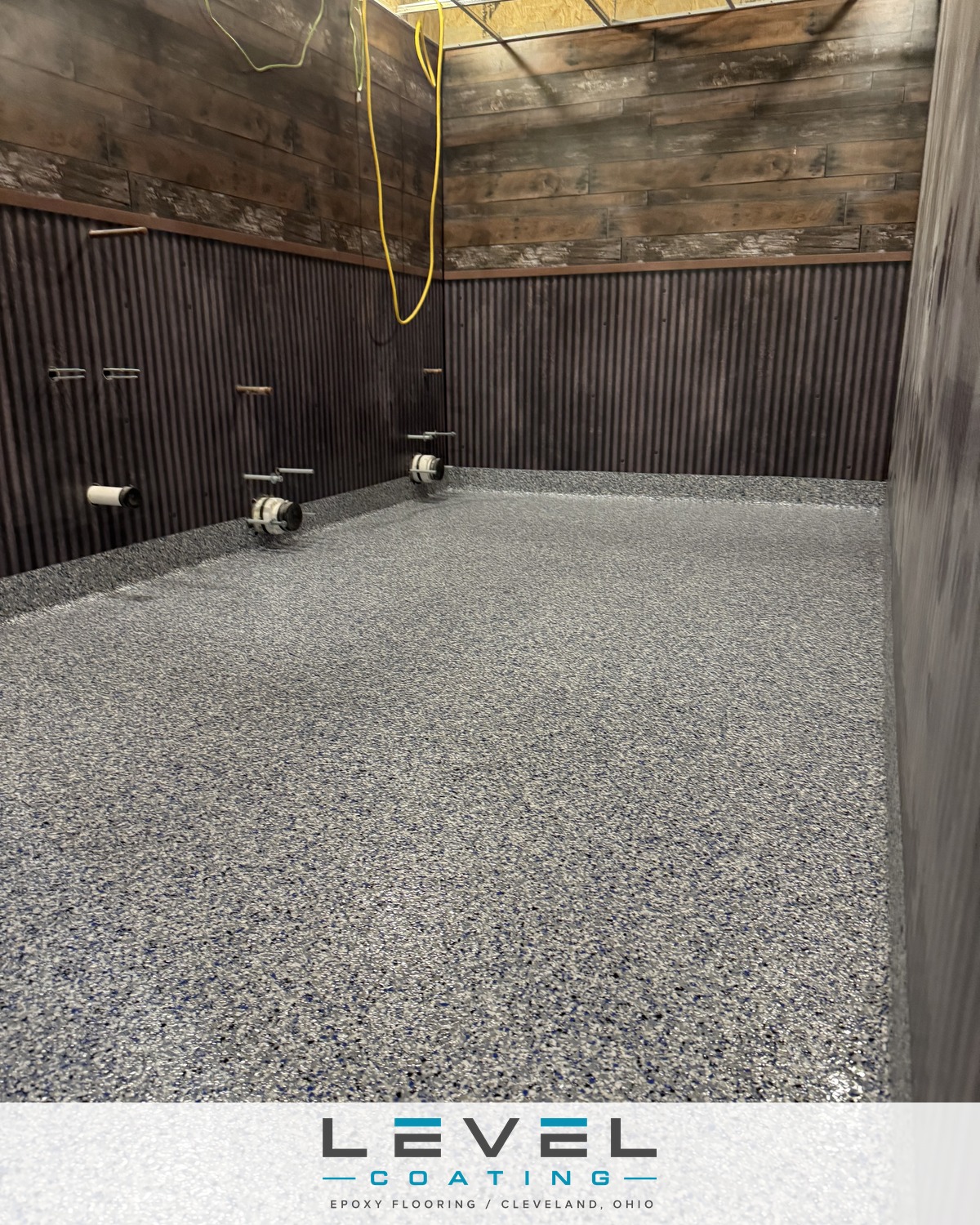Showroom-grade flake garage floor - Cleveland area